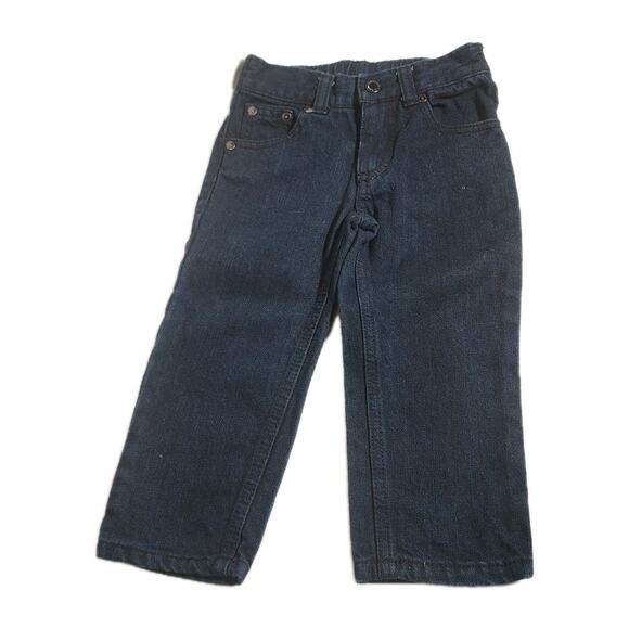 Genuine Dickies 2T Black Denim Classic 5 Pocket Elastic Back Skull Embroidery - Picture 1 of 10